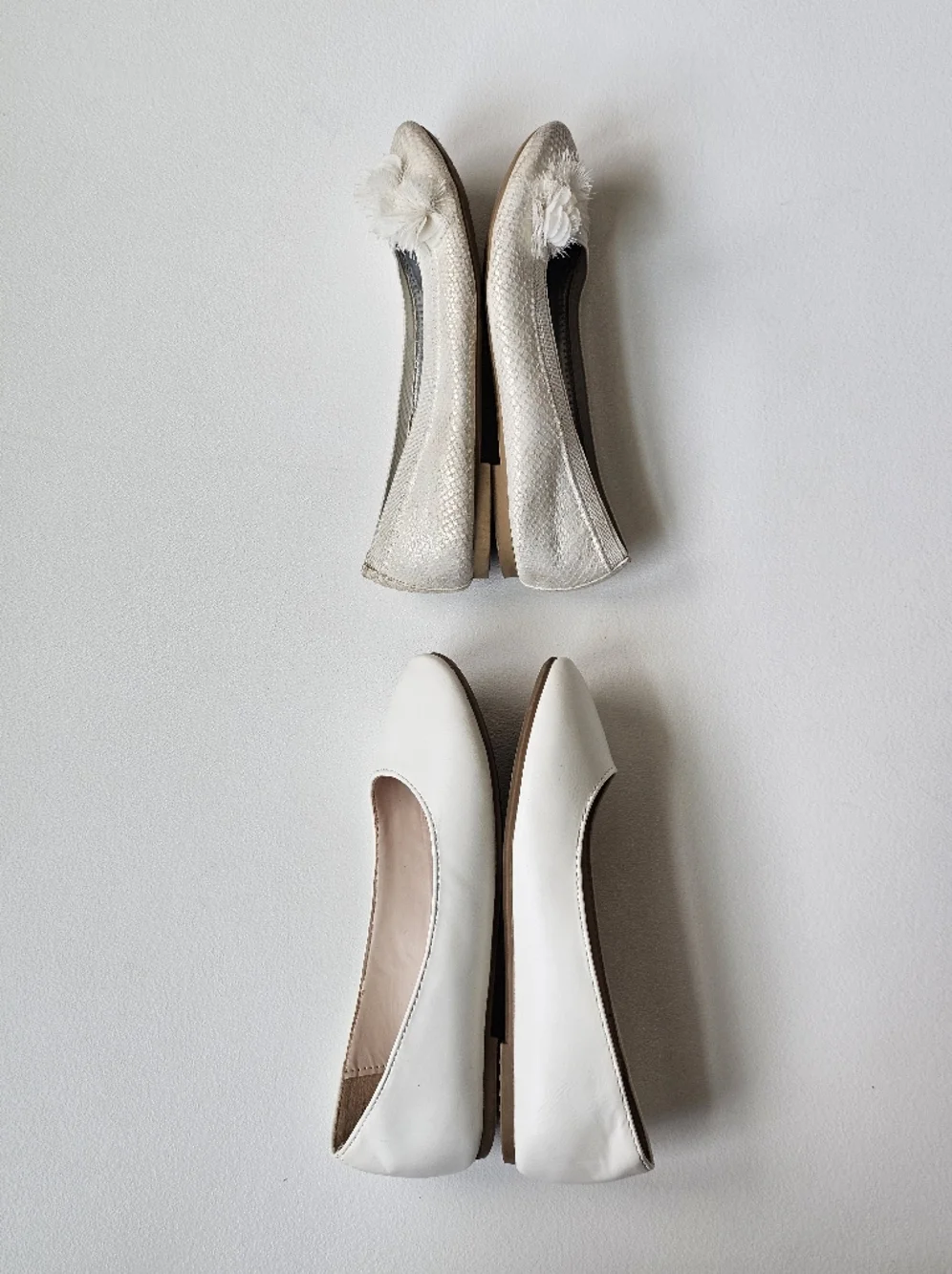 Girls Ballet Flats Bundle Size 13 & 13.5 White Dress Shoes Cherokee Y•not